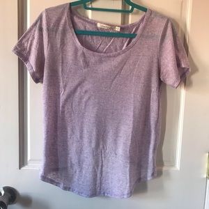 Light purple slit back tee